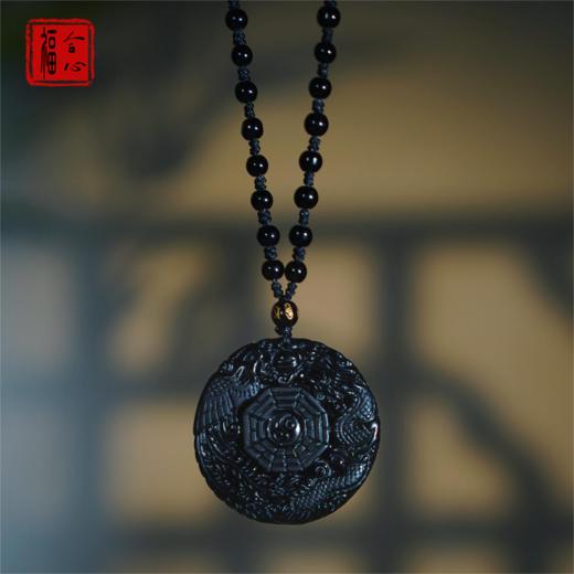 【蓝禧老师推荐】黑曜石龙凤呈祥项链车挂 商品图2