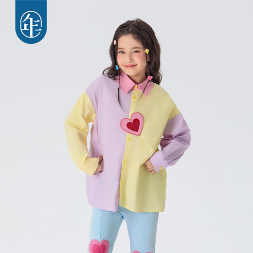年衣童装女童衬衫2025年春新款多巴胺女孩衬衣儿童美上心巴衬衫 商品图2