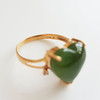 【天然正品】AU750玫瑰金镶天然心型和田玉碧玉戒指16号（戒圈可改）女士现售价：1480特价！100225NJS10 商品缩略图5