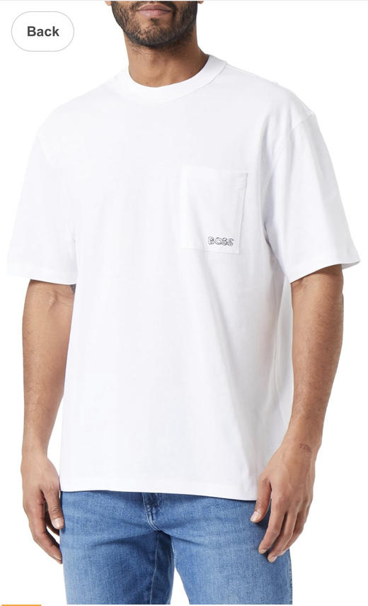 H.B 口袋字母刺绣 宽松圆领短袖T恤 TX373 商品图1