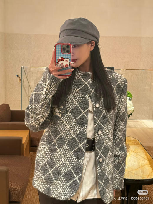 LOUIS VUITTON 格纹字母圆领外套 徐明浩同款 商品图1