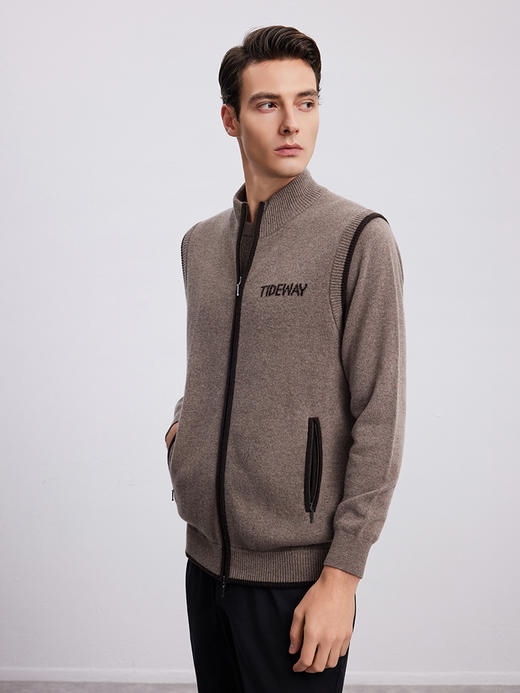 【立领羊绒马甲】羊绒世家秋冬新品男士无袖针织背心马甲 商品图3