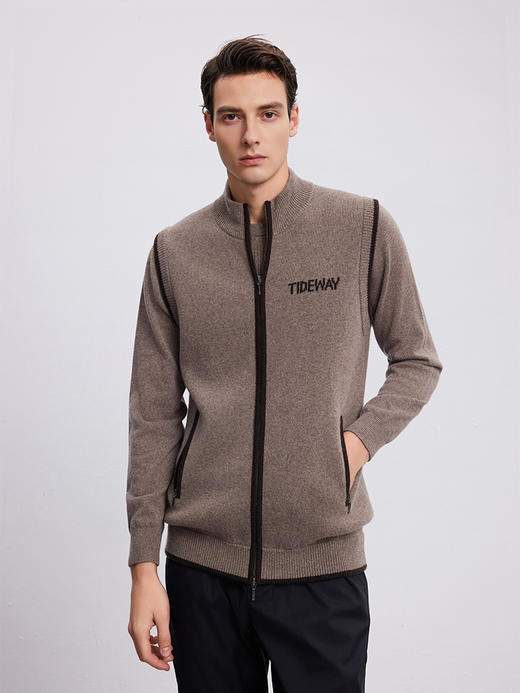 【立领羊绒马甲】羊绒世家秋冬新品男士无袖针织背心马甲 商品图2