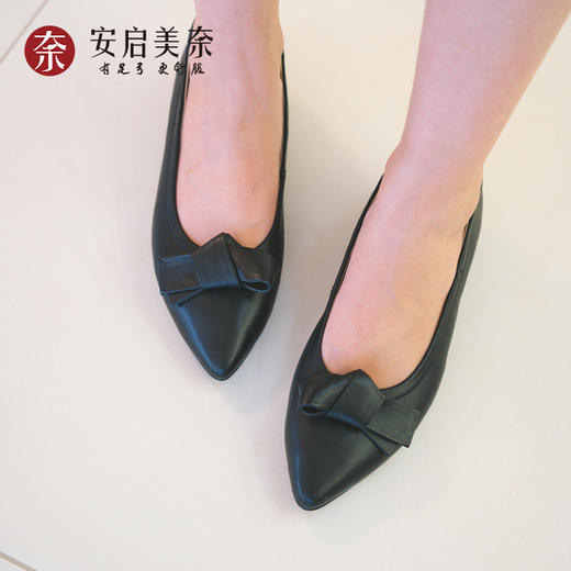 ARCH CONTACT安启美奈气垫云春秋季浅口单鞋坡跟绵羊皮尖头中跟单鞋【52907】 商品图7