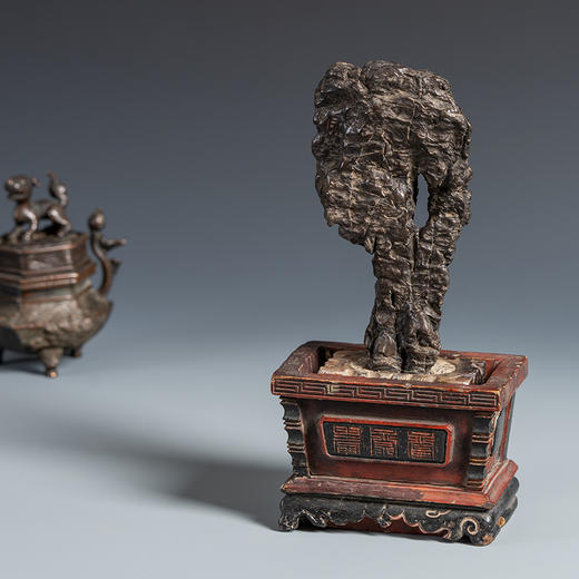 清 灵璧石“永宁”立峰文房赏石 商品图1