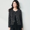 【高货sh】全新升级【铂金会员349/天猫469/差价120】(05436) 洛诗琳25春法式亮片格纹小香风外套黑色显瘦百搭上衣 商品缩略图3