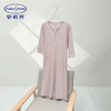 【3F】安莉芳纯棉圆领中袖睡裙女士花边装饰宽松家居裙EL00720 商品缩略图0