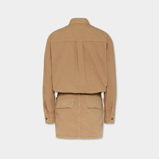 DSQUARED2 女士徽标印花棉质连衣裙 卡其色 S80CT0044 D35224 114 商品图1