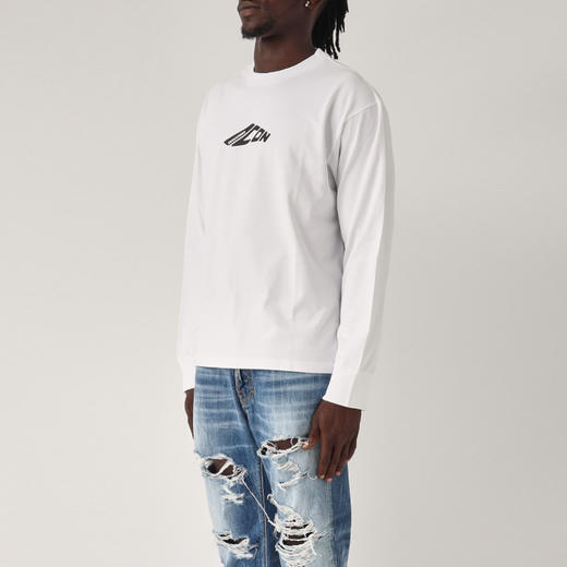 DSQUARED2 男士徽标印花棉质圆领长袖T恤 白色 S79GC0099 D20033 100 商品图1
