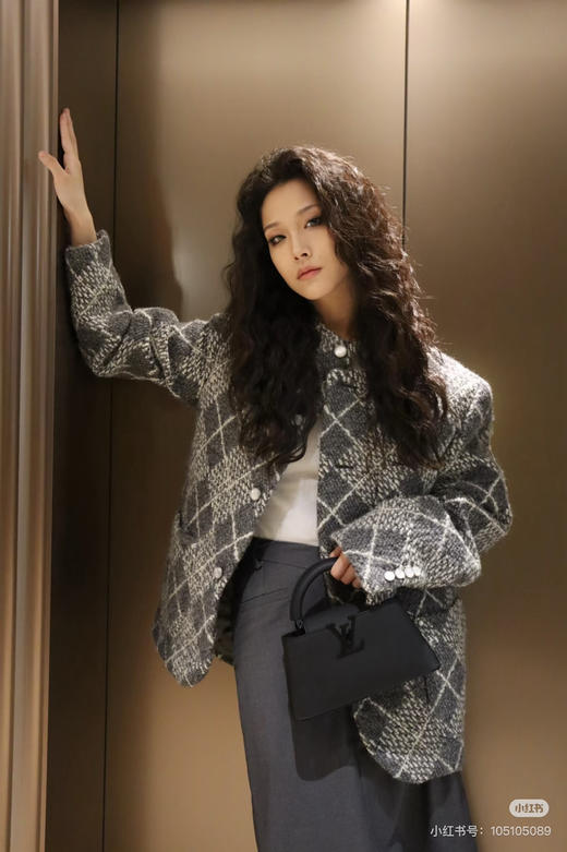 LOUIS VUITTON 格纹字母圆领外套 徐明浩同款 商品图4