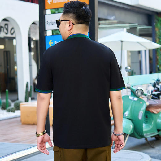 【纯棉】【DYG】大依优型大码男装纯棉Polo衫翻领T恤男士宽松商务百搭刺绣短袖T恤男 商品图2