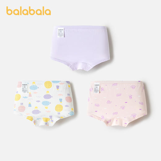 巴拉巴拉女童内裤平角儿童四角短裤小大童宝宝不夹PP抗菌三条装 商品图2
