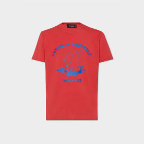 DSQUARED2 男士小熊徽标印花棉质圆领短袖T恤 红色 S74GD1391 D20035 307