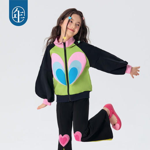 年衣童装女童外套2025年春新款儿童立领外套女大童撞色休闲上衣扑通扑通外套 商品图3