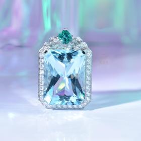 【海天一色】海蓝宝镶钻坠CB12410008