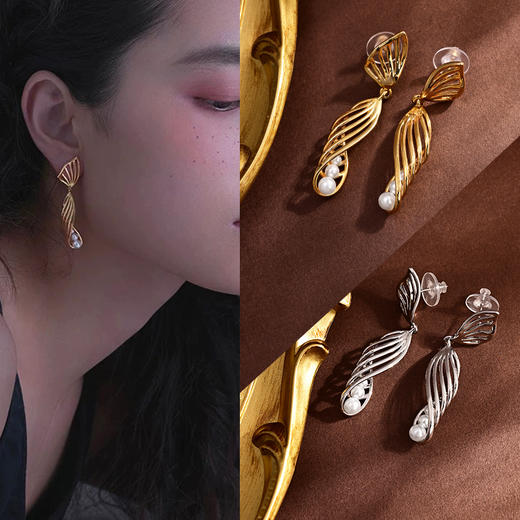 yszz-02002-法式复古优雅曲线耳环-RJ022 商品图0