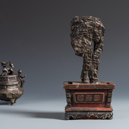 清 灵璧石“永宁”立峰文房赏石 商品图2