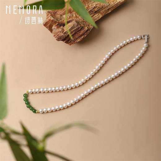 碧玉珍珠项链 18k金简约百搭银S925珍珠项链女士礼物MEMORA诗普琳ZNE03401（线上专供） 商品图5