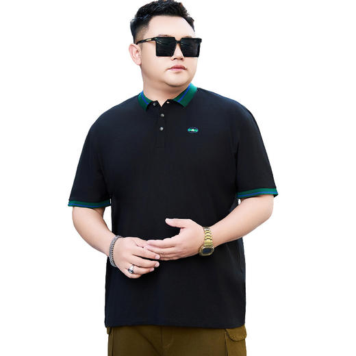 【纯棉】【DYG】大依优型大码男装纯棉Polo衫翻领T恤男士宽松商务百搭刺绣短袖T恤男 商品图4