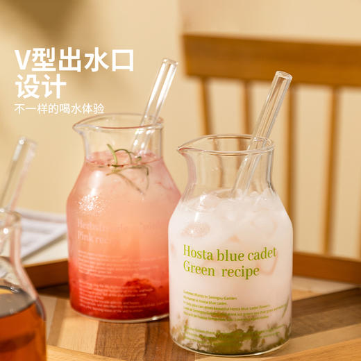 摩登主妇玻璃杯家用水杯女大容量奶茶果汁杯吸管杯高颜值咖啡杯子 商品图2