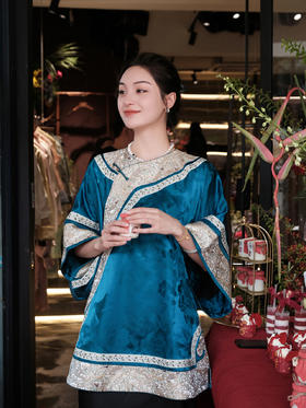 盛唐婧 |高货/重缎真丝宋锦斜襟外套[特价品]