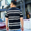 【纯棉】【DYG】大依优型大码男装短袖条纹t恤衫薄款宽松条纹男弹力短袖T恤胖子上衣 商品缩略图1