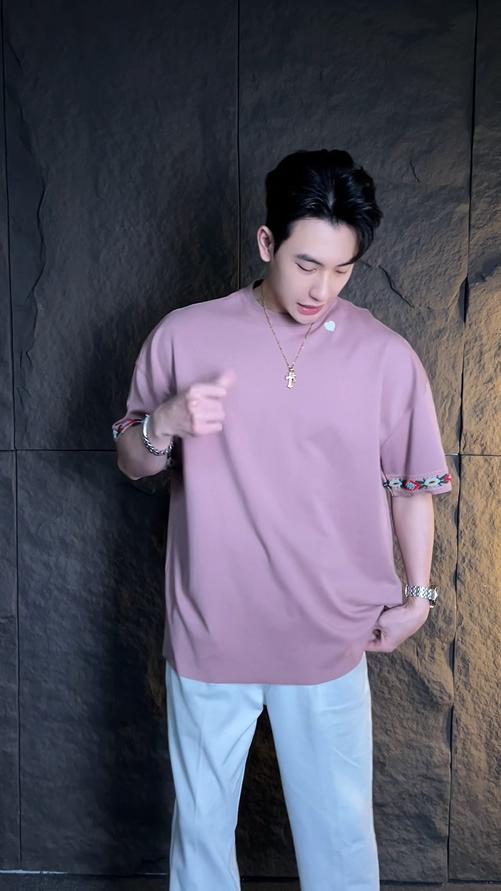 6690早春新款时尚个性重工刺绣袖边爱心印花圆领短袖T恤百搭休闲上衣 商品图0