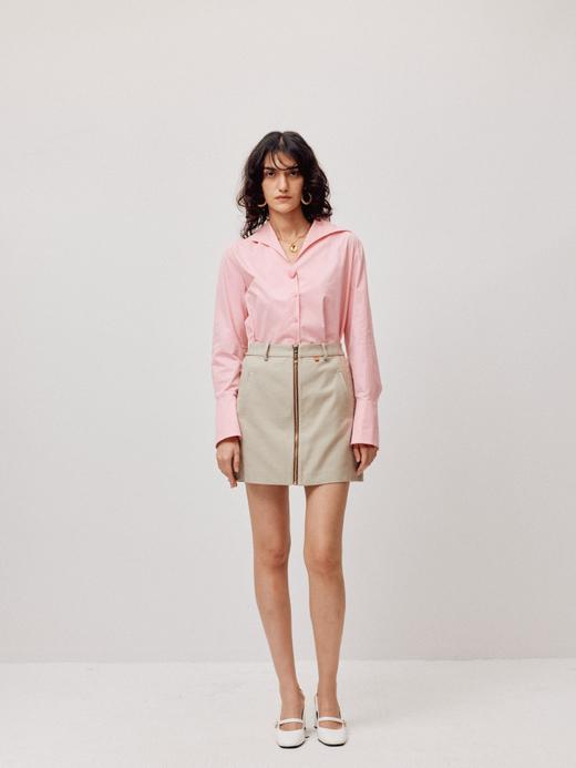 LIYIHAN云荷语丨25春撞色一片式拉链半裙休闲松紧半裙潮流 商品图2