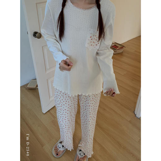 【花开烂漫】2025春季新款家居服女碎花遛弯衣长袖休闲套装两件套睡衣 商品图5