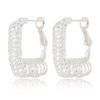 Oflye潮流饰品   欧美小众高级感小圆圈流苏耳环女气质菱形耳钉时尚个性耳圈耳饰品 商品缩略图4
