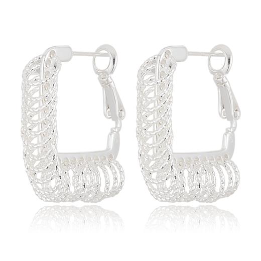 Oflye潮流饰品   欧美小众高级感小圆圈流苏耳环女气质菱形耳钉时尚个性耳圈耳饰品 商品图4