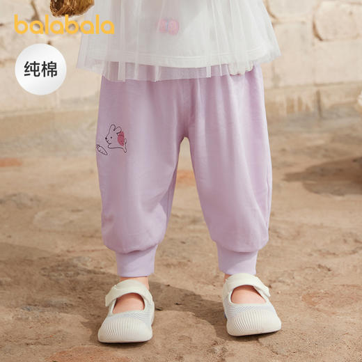 巴拉巴拉裤子婴儿夏季薄款长裤男女童运动裤2025新款简约可爱时髦 商品图1