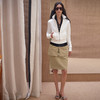 NUTH复古通勤工装半身裙女 卡其色 商品缩略图4
