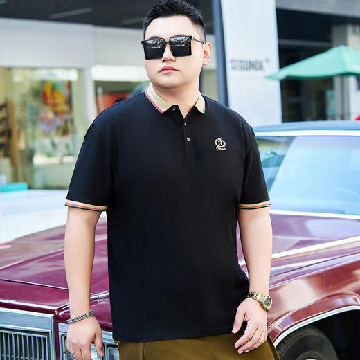 【纯棉】【DYG】大依优型大码男装Polo衫短袖翻领T恤商务休闲百搭肥佬加肥加大T恤男装上衣 商品图0