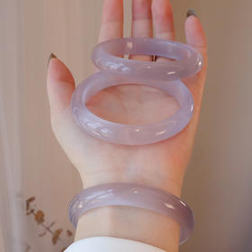 【淡紫罗兰猫眼手镯】精致高冰香芋紫色猫眼石圆润手镯，仙气质甜美水晶香槟色粉色，送女友生日情人节礼物QQ