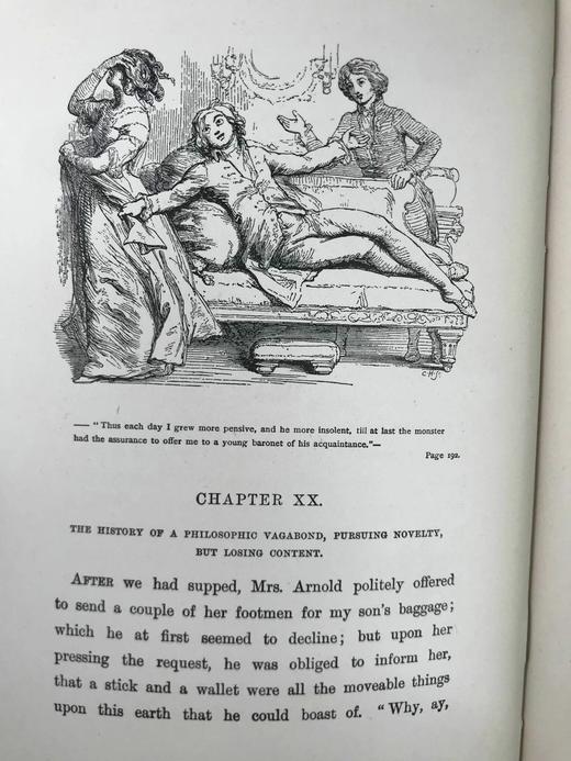 1909年 戈德史密斯《威克菲尔德牧师》 32幅插图 漆布精装32开 商品图5