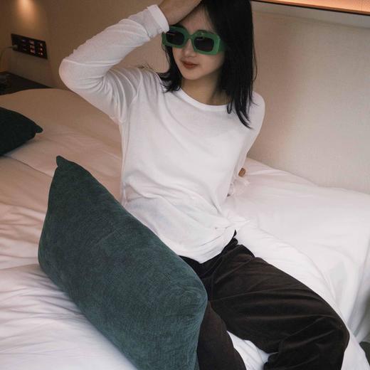 顺丰包邮洛诗琳35059春季新款进口针织纯棉简约纯色T恤女722 商品图3