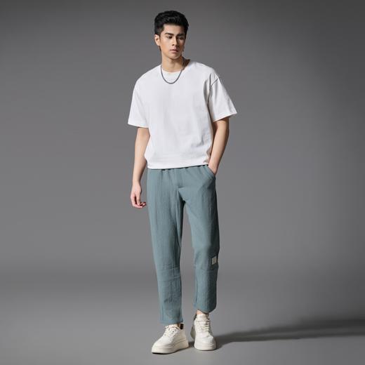 PINLI品立2025春季新款男士字母章仔绣休闲直筒长裤潮GD251117029 商品图1