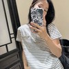 顺丰包邮洛诗琳35335元领条纹撞色T恤2025新款正肩显瘦上衣167 商品缩略图2