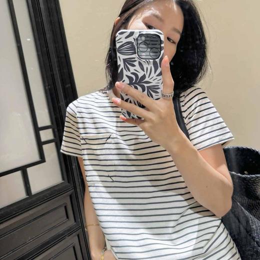 顺丰包邮洛诗琳35335元领条纹撞色T恤2025新款正肩显瘦上衣167 商品图2