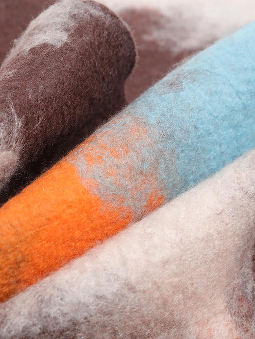 桑蚕丝羊绒手工毡围巾 SJF94P304W 商品图4