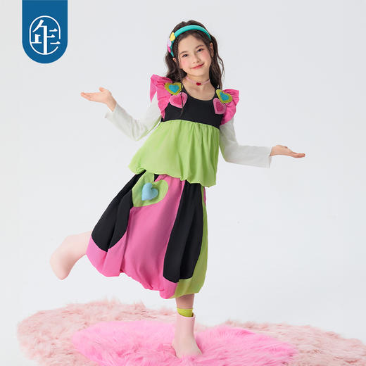 年衣童装女童连衣裙背心裙2025年春款女孩花苞裙儿童美上心巴无袖上衣 商品图2