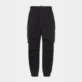 DSQUARED2 男士徽标印花棉质休闲裤 黑色 S79KA0082 D35224 900