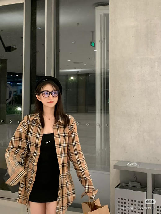 BURBERRY 格纹棉府绸衬衫 商品图5