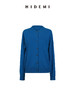 HIDEMI 进口美利奴羊毛宝石蓝极简圆领纽扣开衫毛衣 商品缩略图6