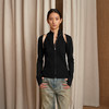 NUTH 多穿显瘦长袖针织披肩双头拉链背心两件套女 商品缩略图0
