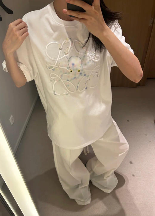新品Loewe 2025ss 八爪鱼印花刺绣短袖T恤 商品图4