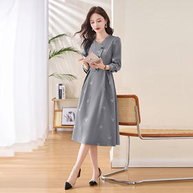 HR-LSNY2554名媛高级感穿搭裙子女装2025新款春秋装中长款减龄大衣内搭连衣裙