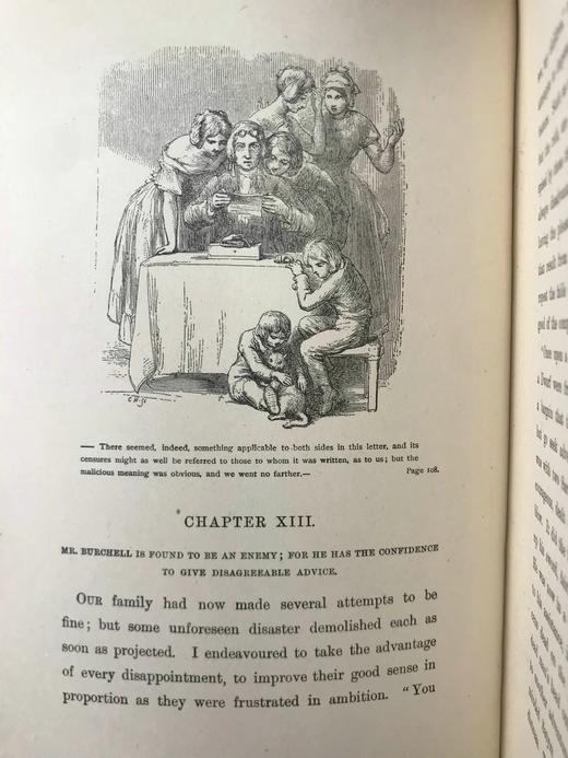 1909年 戈德史密斯《威克菲尔德牧师》 32幅插图 漆布精装32开 商品图10