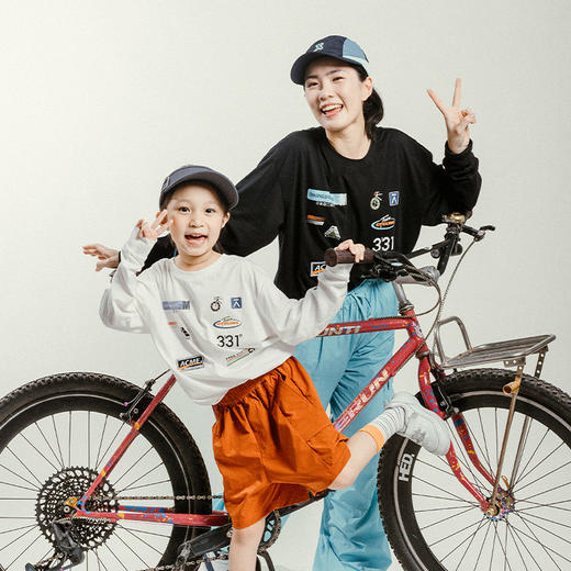 【十一破价福利】ACMEITEM 爱棵米 亲子户外宽松圆领长袖t恤25春印花打底衫上衣纯棉 GAG3340707A GAG3340733A 商品图1